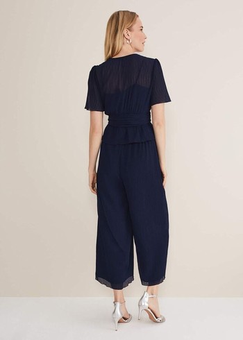 Phase Eight Aster Plisses Co-Ord Trousers Navy Canada | AEOGIR-735